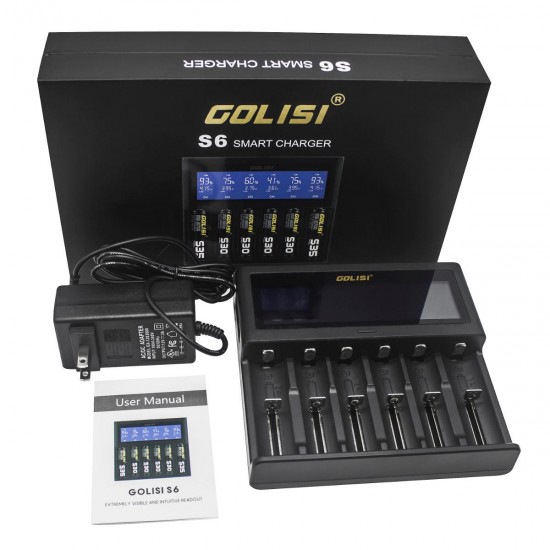 S6 LCD Display Rapid Smart Ni-mh / Ni-cd Battery Charger 18650 26650 18350 16340 21700 S6 LCD Display Rapid Smart Ni-mh / Ni-cd Battery Charger 18650 26650 18350 16340 21700