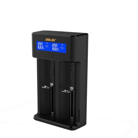 I2 LCD Display USB Port Smart Lite Battery Charger For Li-ion/Ni-mh/Ni-cd Battery 2Slots