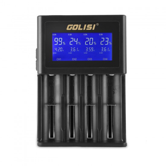 S4 HD LCD Display Smart Li-ion Ni-cd/Ni-md/AAA/AA Battery Charger