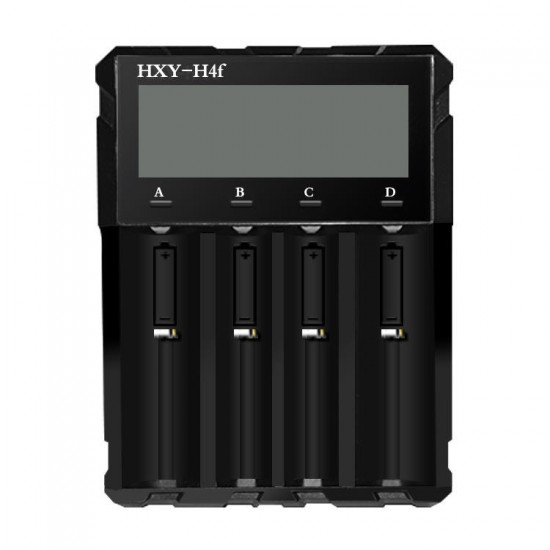 HXY-H4F LCD Display Adjustable Battery Charger Universal 4 Slot EU / US AC Plug Charger