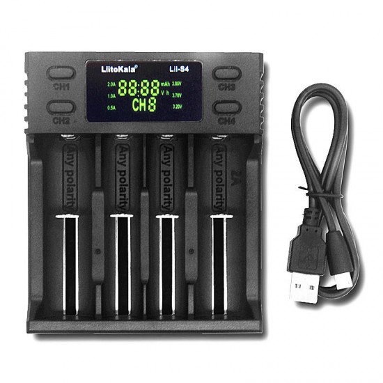 LII-S4 LCD Battery Charger 3.7V 18650 18350 18500 16340 21700 20700B 20700 14500 26650 1.2V AA AAA Smart Charger