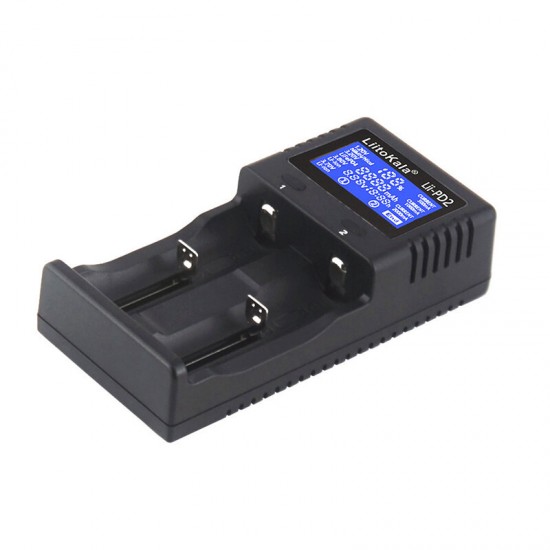 Lii-PD2 LCD Battery Charger for 18650 26650 21700 2-slot Lithium Battery+ 12V Car Socket Power Supply Charger Cable Male Plug