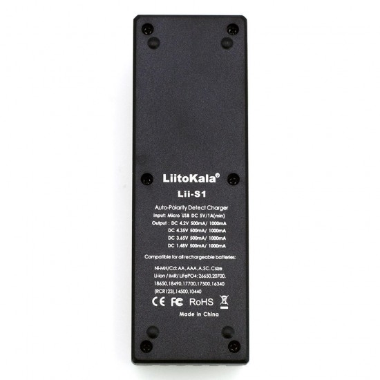 Lii-S1 Intelligent LCD Display USB Battery Charger for 18650 26650 14500 21700 Battery