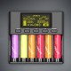 Lii-S6 18650 3.7V Lithium Charger 6 Slots LCD Screen Display Smartest Battery Charger US/EU Plug