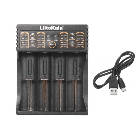 Lii-402 Micro USB DC 5V 4Slots 18650/26650/16340/14500 Battery Charger