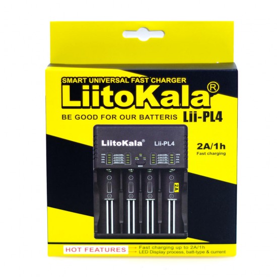PL4 LED Indicator Intelligent Rapid Ni-MH / Li-fe / Li-ion / IMR Battery Charger 4Slots EU/US Plug PL4 LED Indicator Intelligent Rapid Ni-MH / Li-fe / Li-ion / IMR Battery Charger 4Slots EU/US Plug