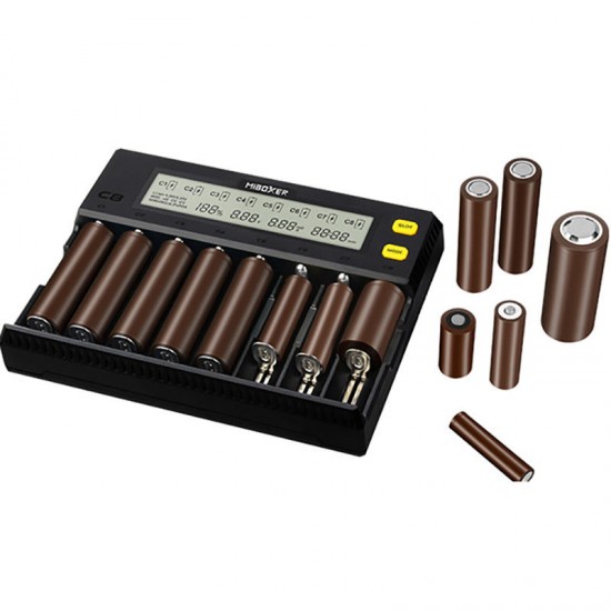 C8 8 Slots Rapid Smart AA AAA 18650 Battery Charger Current Optional Overcharging Protection