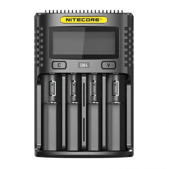 UM4/UM2 LCD Screen Display Lithium Battery Charger 4-Slots USB Charging Smart Rapid Battery Charger