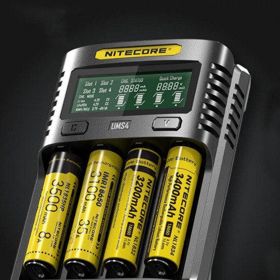 UMS4 USB Battery Charger LCD Screen Smart 3Modes Charging For Almost All Battery Types UMS4 USB Battery Charger LCD Screen Smart 3Modes Charging For Almost All Battery Types