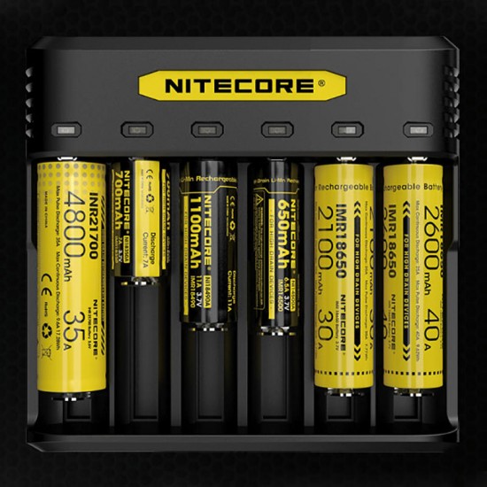 Q6 SIX SLOT 2A Universal Li-ion/IMR Battery Charger For 18650 16340 RCR123A 14500 18350 Q6 SIX SLOT 2A Universal Li-ion/IMR Battery Charger For 18650 16340 RCR123A 14500 18350