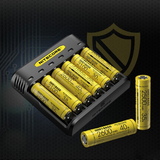 Q6 SIX SLOT 2A Universal Li-ion/IMR Battery Charger For 18650 16340 RCR123A 14500 18350 Q6 SIX SLOT 2A Universal Li-ion/IMR Battery Charger For 18650 16340 RCR123A 14500 18350
