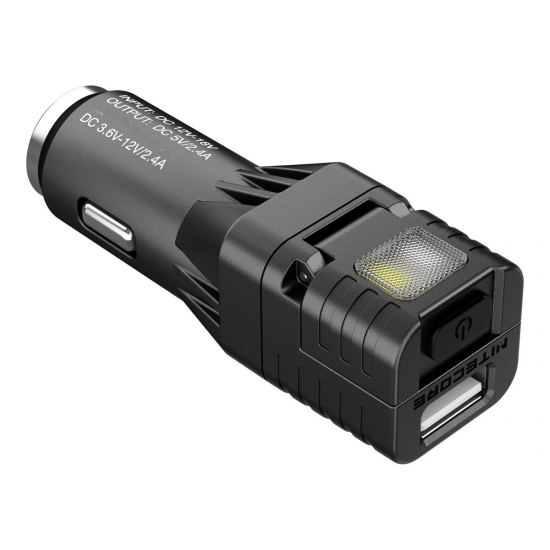 VCL10 Quick Charge 3.0 USB Car Charger With White + Red Light Flashlight VCL10 Quick Charge 3.0 USB Car Charger With White + Red Light Flashlight