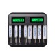 Multi 8 Slots LCD Display Battery Charger Travel Portable Car Chargers Smart Charger For Nimh Nicd AA/AAA/SC/C/D/9V Rechargeable Battery