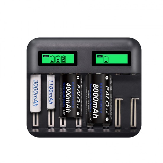 Multi 8 Slots LCD Display Battery Charger Travel Portable Car Chargers Smart Charger For Nimh Nicd AA/AAA/SC/C/D/9V Rechargeable Battery