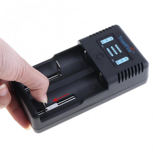 TR-019 Intelligent Fast Battery Charger 2 Slots Charger Li-ion Battery For 18650/26650/25500/21700 / 20700/14500 For EU US Plug