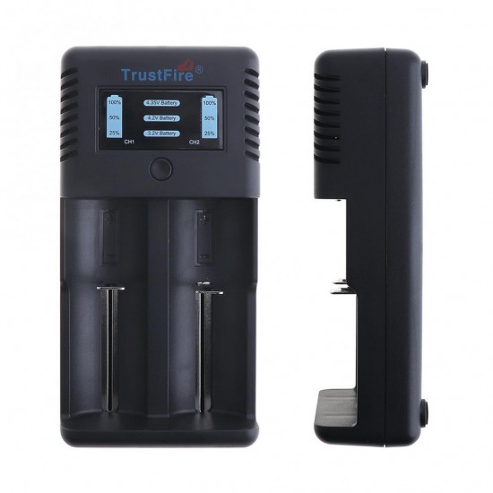 TR-019 Intelligent Fast Battery Charger 2 Slots Charger Li-ion Battery For 18650/26650/25500/21700 / 20700/14500 For EU US Plug