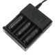 TR-018 Intelligent Fast 3 Slots Li-ion Battery Charger LED Indicate for 23650 26650 21700 20700 14500 18650 18350 Battery