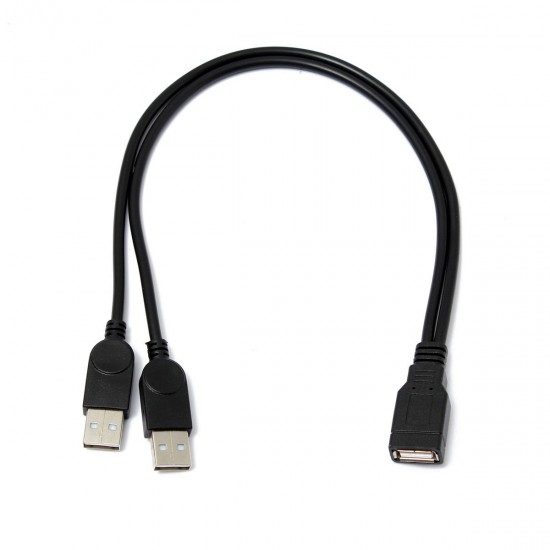 USB 2.0 A Female to Dual A Male Data Sync Power Charger Y Cable