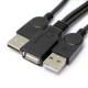 USB 2.0 A Female to Dual A Male Data Sync Power Charger Y Cable