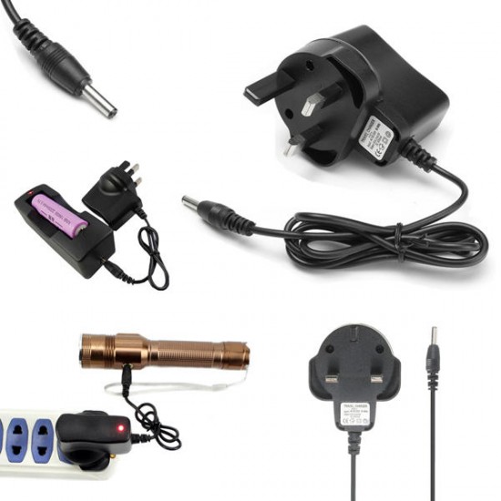 Universal 3.5mm UK Plug Charger For LED Flashlight Headlight 93.5cm Universal 3.5mm UK Plug Charger For LED Flashlight Headlight 93.5cm