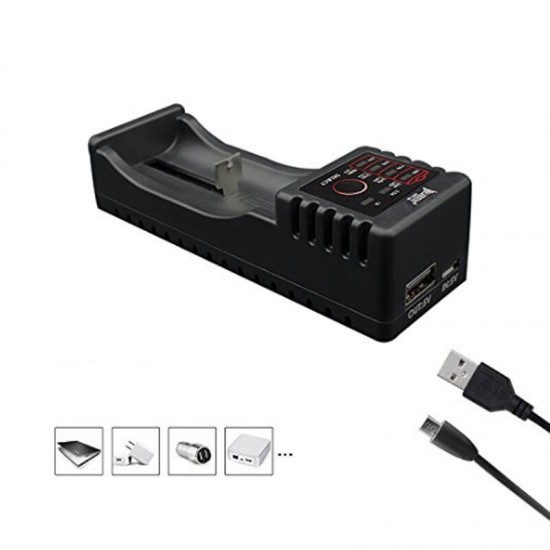 ARF1 DC 5V/1A Universal USB Lithium Battery Charger LCD Display Smart Charger For 18650/18350/17500/16340 ARF1 DC 5V/1A Universal USB Lithium Battery Charger LCD Display Smart Charger For 18650/18350/17500/16340