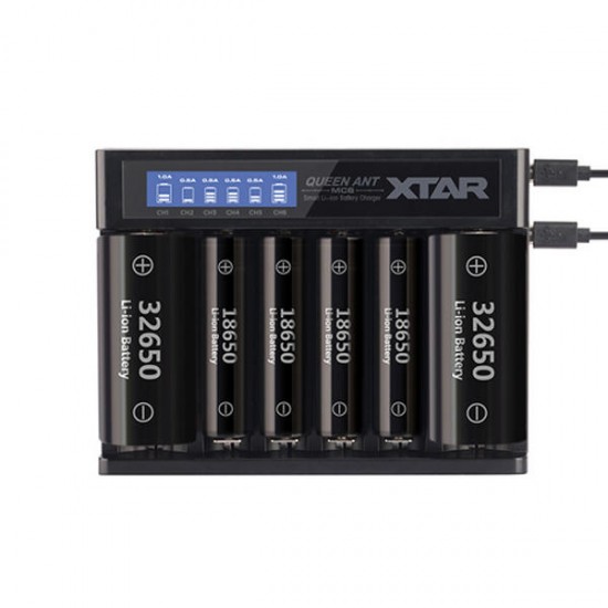 MC6 High Effective Micro USB li-ion/IMR/INR/ICR Battery Charger 6Slots MC6 High Effective Micro USB li-ion/IMR/INR/ICR Battery Charger 6Slots