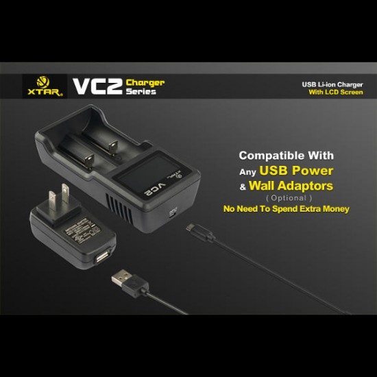 VC2 Charger With LCD Screen Display For 18650 26650 Battery VC2 Charger With LCD Screen Display For 18650 26650 Battery