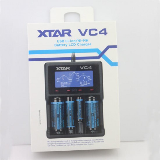 VC4 LCD Screen USB Battery Charger For 18650 26650 14500 Battery