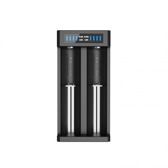 MC2 Plus 2 Slots Current Optional 1A*2 Rapid Smart 18650 26650 20700 Battery Charger Adjustable