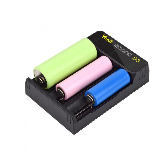 D3 2A 3Slots USB Smart Fast Charge li-ion battery charger for 18650 22650 21700 flashlight battery