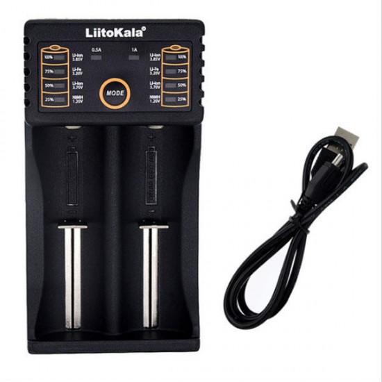 lii-202 5V 2A 18650/26650/16340/14500 Micro USB Battery Charger