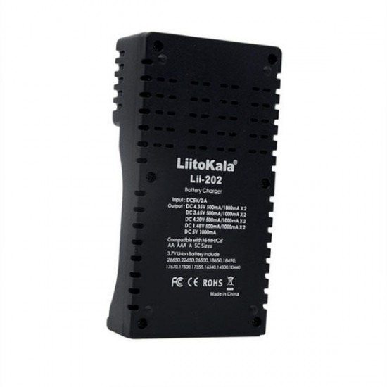 lii-202 5V 2A 18650/26650/16340/14500 Micro USB Battery Charger