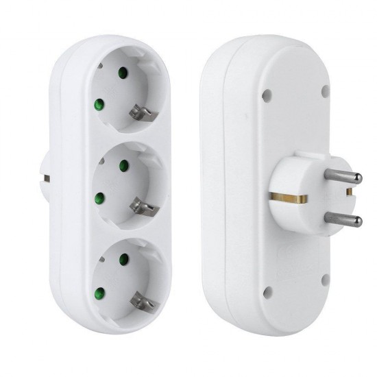 3500W 250V 16A EU Plug Socket With 3 Outlets Travel Adapter Power Strip Extension Smart USB Charger 3500W 250V 16A EU Plug Socket With 3 Outlets Travel Adapter Power Strip Extension Smart USB Charger