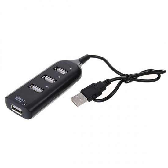 4 USB 2.0 Ports Charger With Cable For Mobile Phones Black 4 USB 2.0 Ports Charger With Cable For Mobile Phones Black