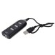 4 USB 2.0 Ports Charger With Cable For Mobile Phones Black