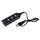 4 USB 2.0 Ports Charger With Cable For Mobile Phones Black