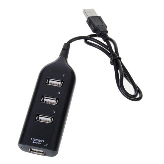 4 USB 2.0 Ports Charger With Cable For Mobile Phones Black 4 USB 2.0 Ports Charger With Cable For Mobile Phones Black