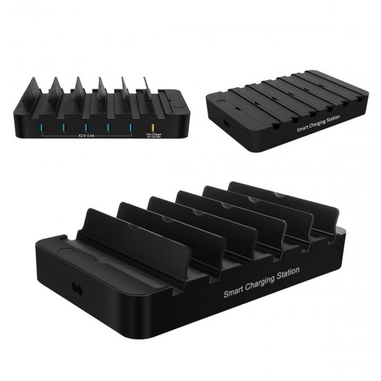 6-Port 60W USB Charger with QC 3.0 Smart IC Tech Fast Charger for iPhone 8/7/6s/Plus Samsung Xiaomi 6-Port 60W USB Charger with QC 3.0 Smart IC Tech Fast Charger for iPhone 8/7/6s/Plus Samsung Xiaomi