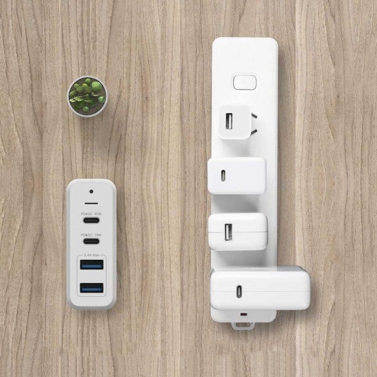 75W 4 IN 1 Type C PD Fast Charging LED Indicator USB Charger Adapter From Xiaomi Ecosystem 75W 4 IN 1 Type C PD Fast Charging LED Indicator USB Charger Adapter From Xiaomi Ecosystem