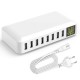 10A 8-Port USB Charger Smart Charger Digital Display Desktop Charging Station Adapter With EU Plug US Plug UK Plug AU Plug For iPhone 11 SE 2020 Huawei Xiaomi