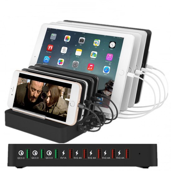 110W 8-Ports 3-QC3.0 Quick Charge Desktop Smart USB Charger for iPhone11 Pro Max for Samsung S20 Xiaomi HUAWEI Redmi LG 110W 8-Ports 3-QC3.0 Quick Charge Desktop Smart USB Charger for iPhone11 Pro Max for Samsung S20 Xiaomi HUAWEI Redmi LG