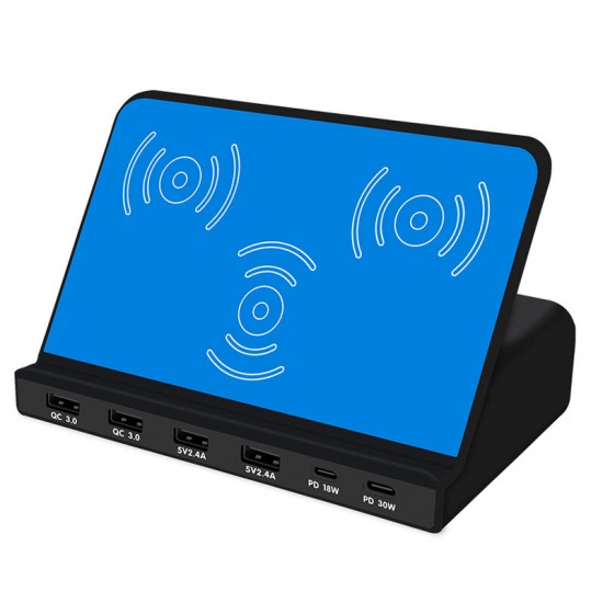 120W USB Charger Desktop Charging Station Dual PD3.0 Power Delivery Dual QC3.0 Quick Charging 3 Wireless Charger Smart Charger For iPhone 11 SE 2020 For Samsung Galaxy Tab S7 Huawei P30 Pro For iPad Pro 2020 120W USB Charger Desktop Charging Station Dual PD3.0 Power Delivery Dual QC3.0 Quick Charging 3 Wireless Charger Smart Charger For iPhone 11 SE 2020 For Samsung Galaxy Tab S7 Huawei P30 Pro For iPad Pro 2020