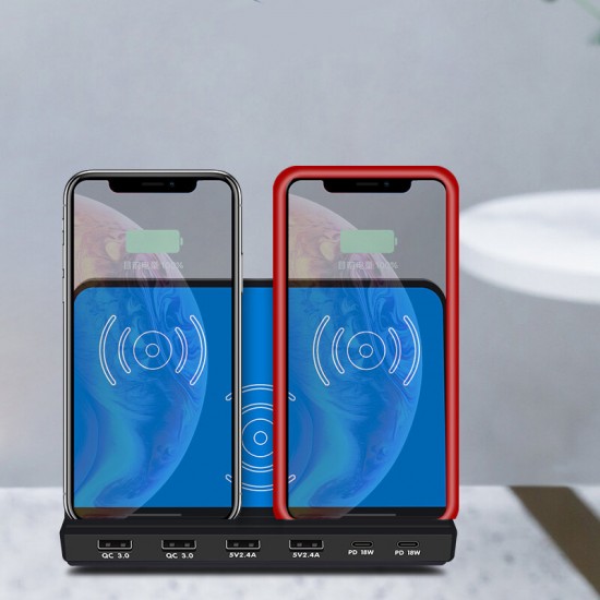 120W USB Charger Desktop Charging Station Dual PD3.0 Power Delivery Dual QC3.0 Quick Charging 3 Wireless Charger Smart Charger For iPhone 11 SE 2020 For Samsung Galaxy Tab S7 Huawei P30 Pro For iPad Pro 2020 120W USB Charger Desktop Charging Station Dual PD3.0 Power Delivery Dual QC3.0 Quick Charging 3 Wireless Charger Smart Charger For iPhone 11 SE 2020 For Samsung Galaxy Tab S7 Huawei P30 Pro For iPad Pro 2020