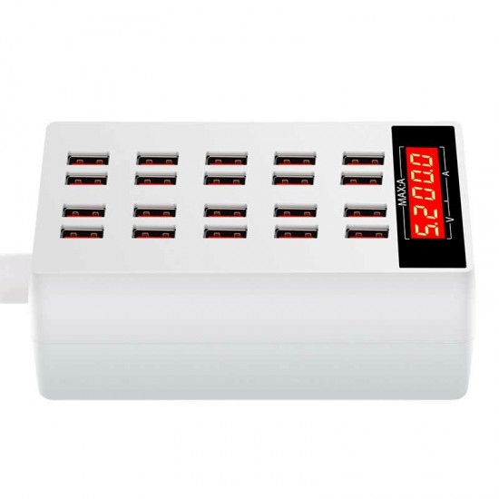 20 USB Charger Station LCD Display Fast Charging USB Charger Adapter For iPhone XS 11Pro Huawei P30 P40 Pro 10 S20+ Note 20 20 USB Charger Station LCD Display Fast Charging USB Charger Adapter For iPhone XS 11Pro Huawei P30 P40 Pro 10 S20+ Note 20