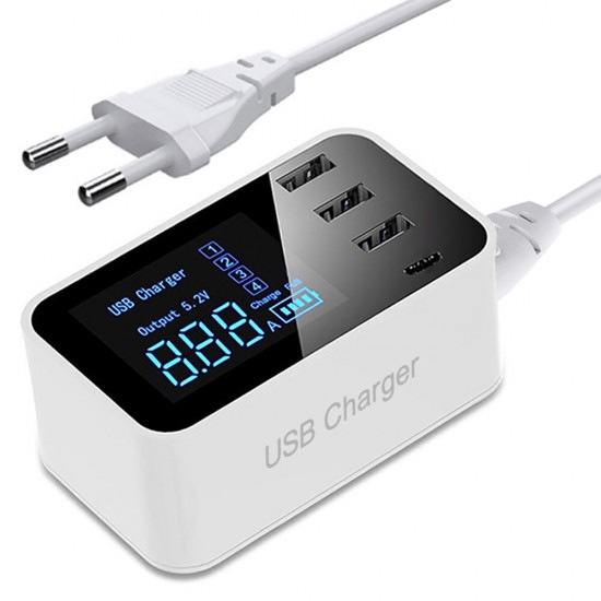 20W Type C Digital Display Intelligent Quick Charging HUB USB Charger Adapter For iPhone X XS Huawei P30 Mi9 S10+