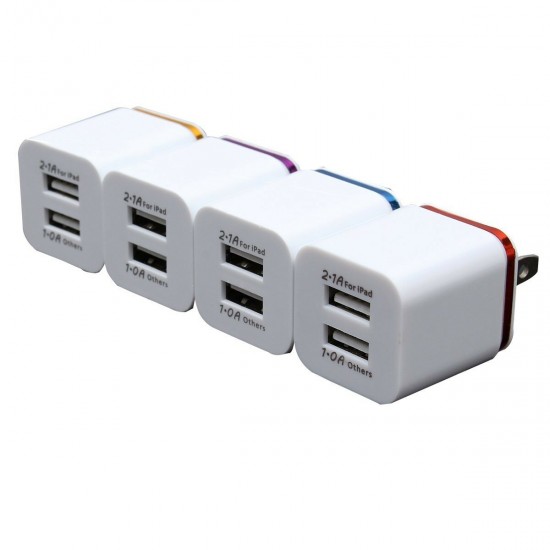 2.1A Dual Port USB Charger Fast Charging Dual USB Wall Charger Adapter For Huawei P30 P40 Pro Xiaomi Mi10 Redmi Note 9S S20