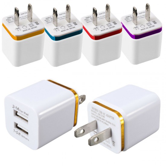 2.1A Dual Port USB Charger Fast Charging Dual USB Wall Charger Adapter For Huawei P30 P40 Pro Xiaomi Mi10 Redmi Note 9S S20