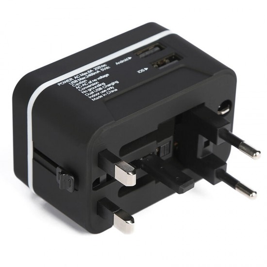 2.4A Multifunction Dual USB Charger Global International Universal Socket Converter Adapter 2.4A Multifunction Dual USB Charger Global International Universal Socket Converter Adapter