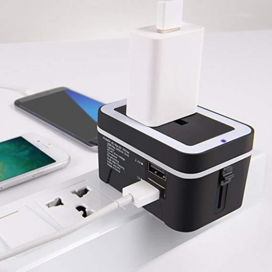 2.4A Multifunction Dual USB Charger Global International Universal Socket Converter Adapter 2.4A Multifunction Dual USB Charger Global International Universal Socket Converter Adapter