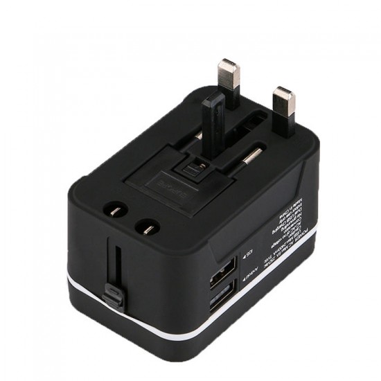 2.4A Multifunction Dual USB Charger Global International Universal Socket Converter Adapter 2.4A Multifunction Dual USB Charger Global International Universal Socket Converter Adapter
